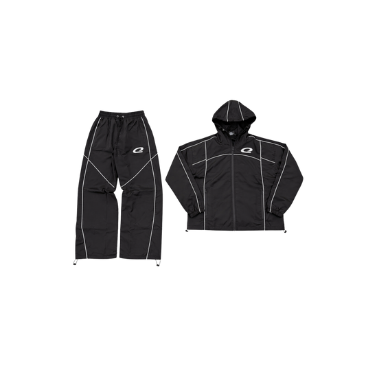 Black Windbreaker Set