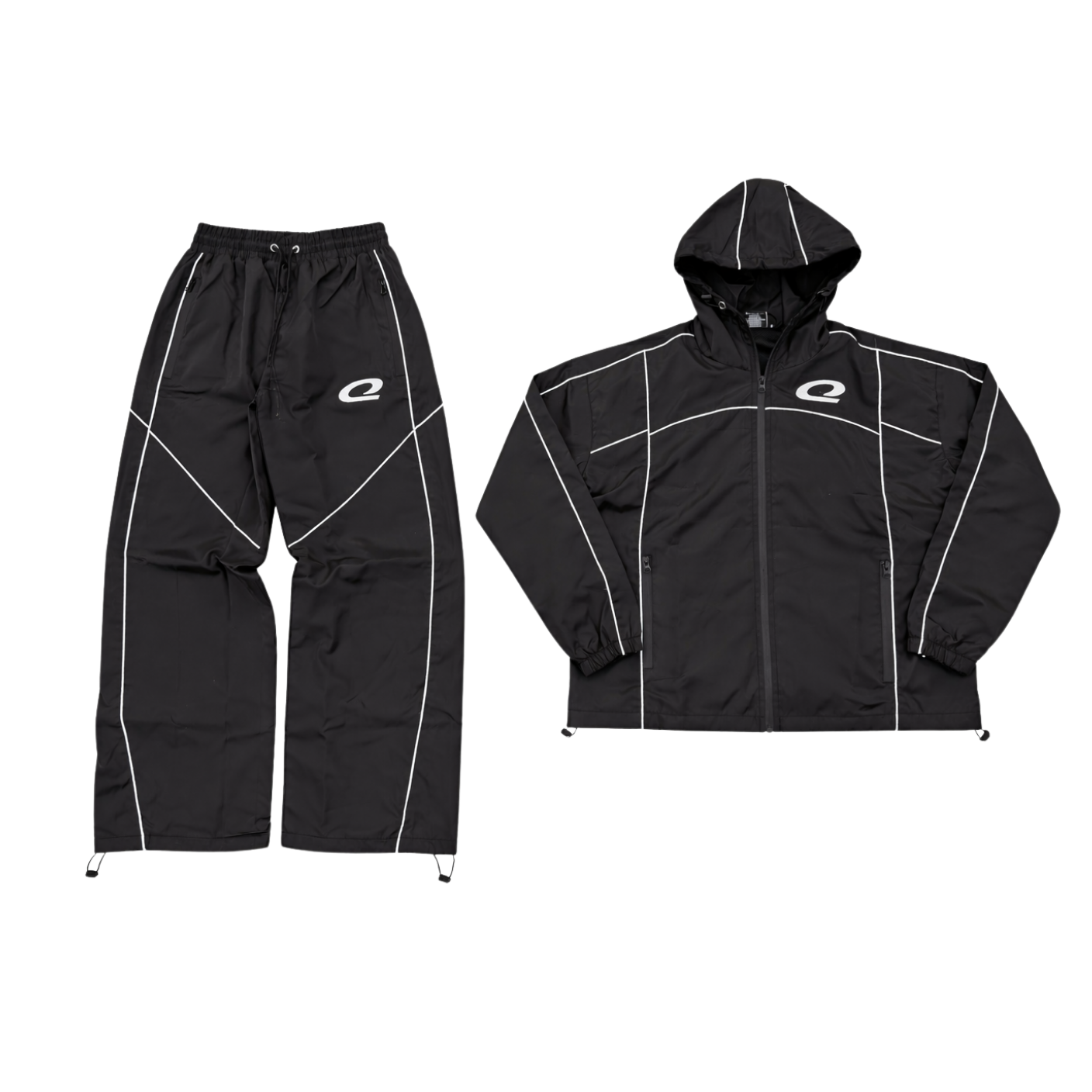 Black Windbreaker Set