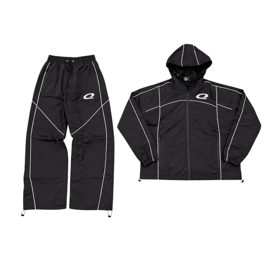 Black Windbreaker Set