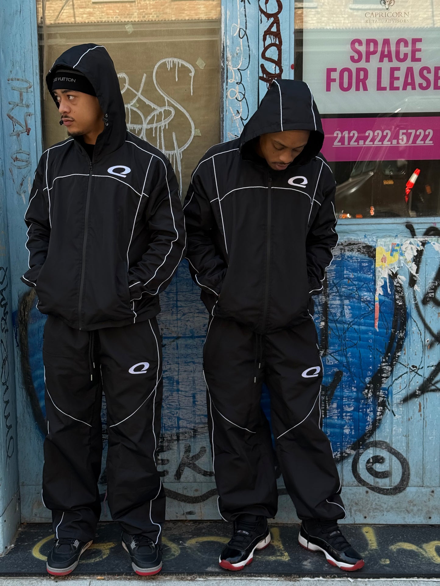 Black Windbreaker Set
